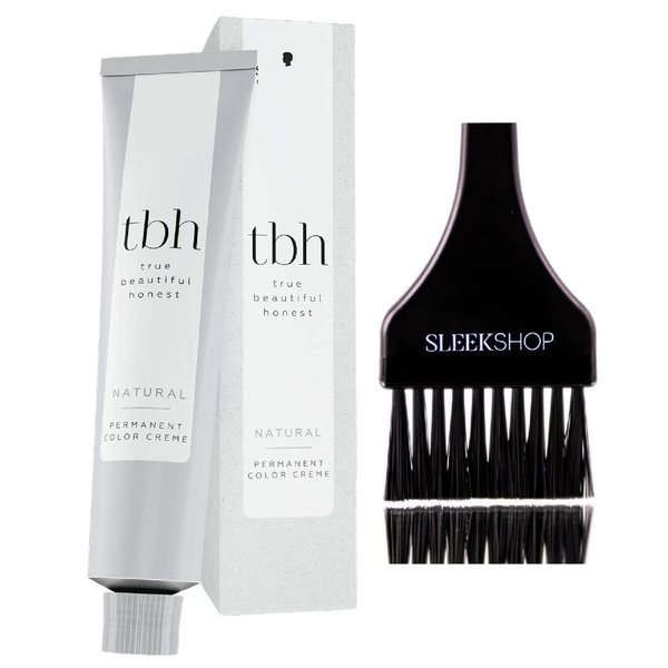 Comb + Schwarzkapf TBH True, Beautiful, Honest Natural Professional Permanent Hair Color Creme Dye (w/Sleek Tint Brush) Haircolor Cream, Cool Warm (10-19 Ultra Light Blonde Cendré Violet)