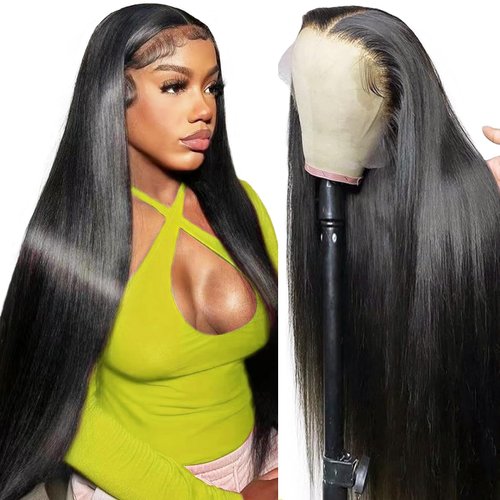 Wonder Girl 250 Density HD Lace Front Wigs Human Hair, 30 Inch 13x4 Lace Frontal Wigs Human Hair HD Lace, Glueless Straight Lace Front Wigs Human Hair Wigs For Black Women Pre Plucked Bleached Knots