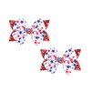 Koolgil 4Th of July Independence Day Amercian Flag Element Hair Clip Double Layer Swallowtail Bowknot Hair Clip and Stripe Stars Hair Clip for Children and Young Women (B-Red White)