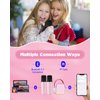 Texpot Karaoke Machine with 2 Wireless Microphones, Kids Toys Portable Bluetooth Speaker for Kids Adults Toddler, Christmas Girls Toys for 4 5 6 7 8 9 10 12 Year Old Birthday Gift Ideas (Pink)