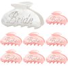 8 Pcs Bride Claw Clip Bachelorette Party Decorations Acrylic Rhinestone Bridesmaid Hair Clip Bride Hair Accessories for Bachelorette Party Bridal Shower Wedding Gift