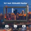 JINSWY 10.1" Security Monitor, 1024x600 HD Display, HDMI VGA BNC AV USB Ports, Built-in Speakers & Remote Control, for CCTV Surveillance, DVR, PC, Raspberry Pi