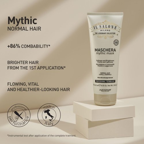 Il Salone Milano Professional Mythic Mask - Moisturizing Hair Mask Enriched with Olive Oil and Orange Extract for Added Softness, Shine and Manageability - Salon Quality Hair Care (500 ml)