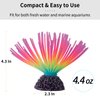 Uniclife Aquarium Imitative Rainbow Sea Urchin Ball Artificial Silicone Ornament with Glowing Effect for Fish Tank Landscape Decoration