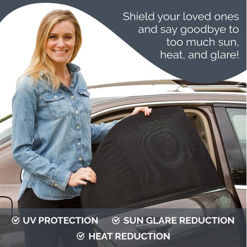SHADESOX Car Side Window Sunshade (2-Pack) | Window Shade for Baby in Car | Universal Fit for 99% of Cars & Mid Size SUVs | Rear Car Window Shades for Kids and Children | Sun Blocker Window Screens