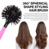 Hulyfw Hair Brush, 3D Round Curl Hair Brushes, Spherical Shape Styling Detangling Hairbrush for Women, Salon Round Hair Curling Curler for Curly/Long/Wet/Dry Hair