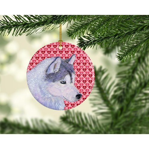 Carolines Treasures Siberian Husky Ceramic Ornament 3 in multicolor