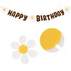 uxcell Flower Birthday Banners, 9.84 Ft Birthday Sign Banner Flags with Ribbon for Birthday Party Supplies Coffee