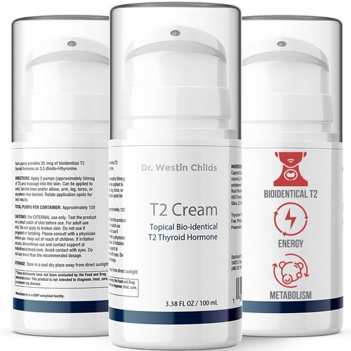 Dr. Westin Childs T2 Cream - T2 Thyroid Support for Women with Bioidentical 3,5 Diiodo-l-thyronine in Lotion Form for Hormone Balance in Hypothyroidism, Hashimoto's, Thyroidectomy & Rai, 60 Servings