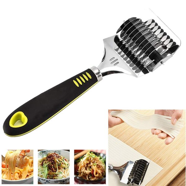 Noodle Lattice Roller Docker，Small Home 8 inch High Grade Stainless Steel Noodle Lattice Roller Docker Dough Cutter Spaghetti Maker for Kitchen Cooking Tools