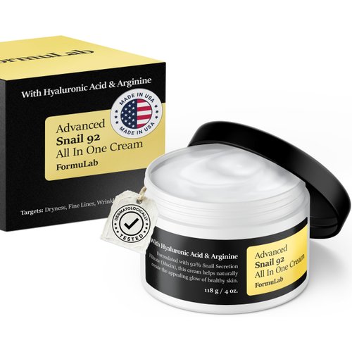 FORMULAB New 2024 Advanced Snail 92 All In One Cream, Snail Mucin Moisturizer Face Cream, Revitalizing Snail Cream for Face Moisturizer 4oz