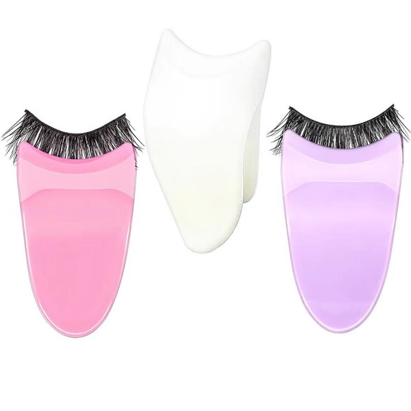 False Eyelash Applicator Tool 3 Pack Eyelash Clip Lash Buddy Makeup Tool for False Lash for Beginners EasyTo Wear (Purple，Pink，White）