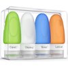 Dot&Dot Leak Proof Travel Bottles for Toiletries - 4 Pack Silicone Travel Toiletry Bottles - Travel Shampoo and Conditioner Bottles with TSA Quart Bag - 1 oz Travel Size Bottles