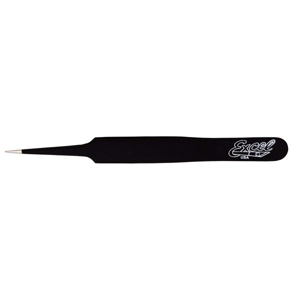 Excel Straight Point Tweezer, Black