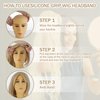 AHQiZFX 2 Pieces Wig Grip Band, Adjustable Wig Fix Headband Silicone Non Slip Wig Bands Elastic Wig Gripper Women Men Wig Bands Sweat-proof Hold Wig Cap Hairband for Keeping Wigs(beige)