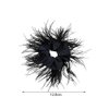 1PC Elegant Artificial Ostrich Feathers Hair Scrunchies Hair Tie Rope Elastics Hair Bands Ponytail Holders Hair Accessories for Women Girls, Black