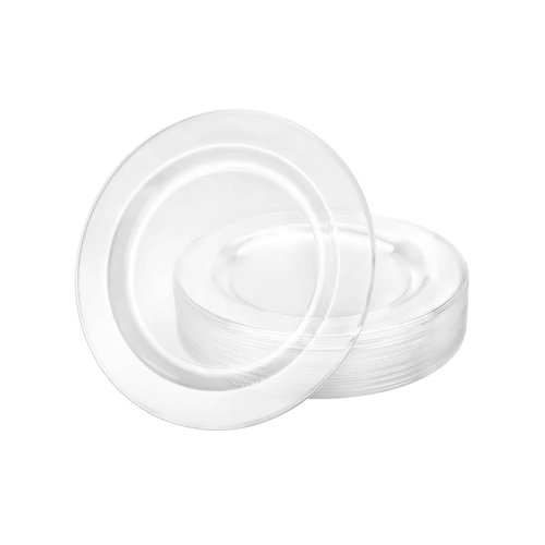 EcoQuality 6.25 inch Clear Round Dessert Plate – Elegant Disposable & Reusable Plastic Plate for Appetizers, Desserts & Snacks – Sturdy Tableware for Weddings, Parties, Catering & Events (240)