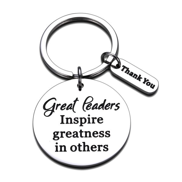 Boss Leader Keychain Gifts, Thank You Gifts for Boss Boss Lady, Birthday Gifts for Boss, Boss Day Gifts for Boss Female Male, Great Leaders Inspire Greatness in Others Stocking Stuffers for Women Men