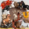 8Pcs Western Party Decorations Foil Balloons with Cowgirl Hat Balloons Boot, Horse Balloons and a U-shaped Foil balloon for Western Cowboy Rodeo Birthday Party Bachelor Party Wedding Decor Supplies