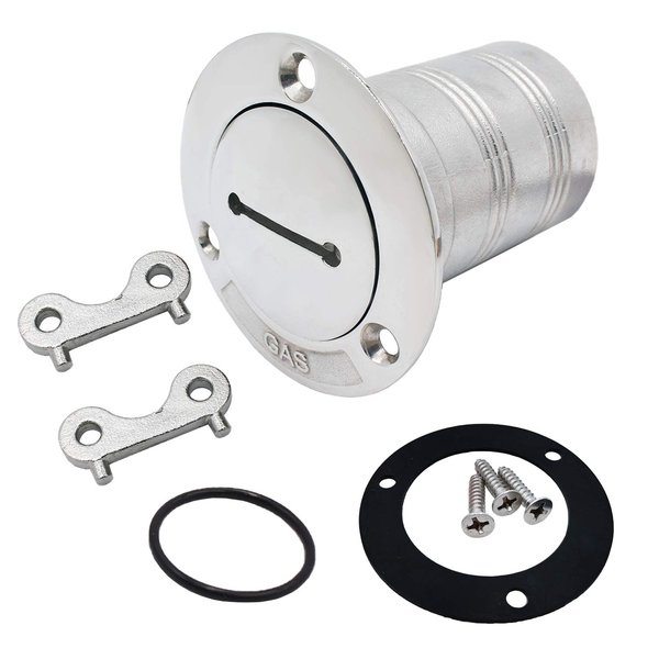 SHENGHUISS Boat Deck Fuel/Gas/Water/Waste Fill/Filler Tank Key Marine 316 Stainless Steel Deck Filler Marine Hardware for Yacht Caravan (A-2 inch Gas Straight)