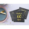 Cheers to 60 Years Cocktail Napkins | Happy 60th Birthday Decorations for Men and Women and Wedding Anniversary Party Decorations | 50-Pack 3-Ply Napkins | 5 x 5 inch folded (Black)