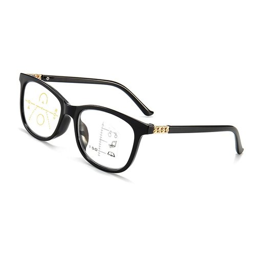 Progressive Multifocus Reading Glasses for Men & Women, No Line Multifocal Readers Blue Light Blocking Reading Glasses, 100% UV Protection, Improved Sight, Black 1.5X …