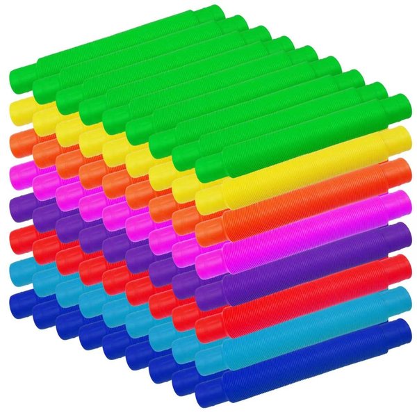 BATWEET 72 Pcs Pop Tubes Party Favor for Kids, Pop Tubes Fidget Toys for Easter Basket Goodie Bag Stuffers, Pop Tubes Bulk for School Classroom Rewards Prizes Birthday Christmas Valentine Gift