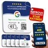 Tap Google Review Plate (5-Pack) by TapFive - Tap for Instant Reviews - All Phones Compatible - Reusable Smart Tap NFC & QR - 4"x 4" - DigiFeel & Zappy Fast - Mount Anywhere 3M Adhesive (5 Plates)