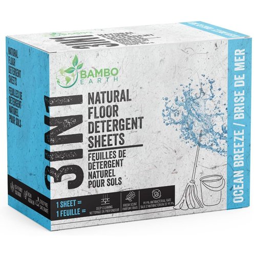 30 Pcs All Natural Floor Cleaner Sheets - Biodegradable And Dissolvable Multipurpose Mopping Concentrated Floor Cleaning Soap Detergent Strips, Mess Free Water Soluble Fast Dry Eco Friendly (Ocean)