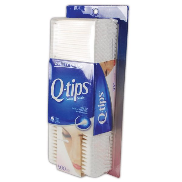 623181 Q-Tips Cotton Swab, Standard, White, 500 Count (Pack of 1)