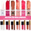 PARAMISS Lip Gloss Pigment Powder Natural Lip Dye 5 Colors x 10G and White Metallic Shimmer Pearl Glitter Pigment Powder for Lip Gloss Lipstick Eyeshadow Cosmetic Grade Lip Gloss Color Pigment