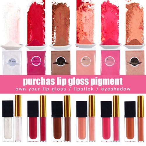 PARAMISS Lip Gloss Pigment Powder Natural Lip Dye 5 Colors x 10G and White Metallic Shimmer Pearl Glitter Pigment Powder for Lip Gloss Lipstick Eyeshadow Cosmetic Grade Lip Gloss Color Pigment