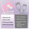 DAGEDA 4PCS Eyeliner Stencils Set, Waterproof Mascara Shield Winged Eyeliner Stencil for Lash/Eyebrow/Lip, Reusable Silicone Eyeliner Tool Lash Guard Makeup Tool for Women (Pink)