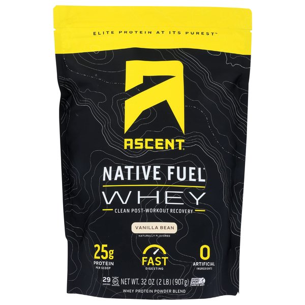 Ascent Native Fuel Vanilla Bean Whey Protein Powder Blend Vanilla Bean - 2 lbs Pack of 1