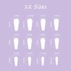 BABALAL Long Coffin Fake Nails Butterfly Ballerina False Nails Blue Press on Nails Glossy Acrylic Nail Tips with Design for Women and Girls