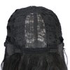 SWACC Long Layered Straight Wig with Bangs Synthetic Hair Wig for Women with Wig Cap (Black)