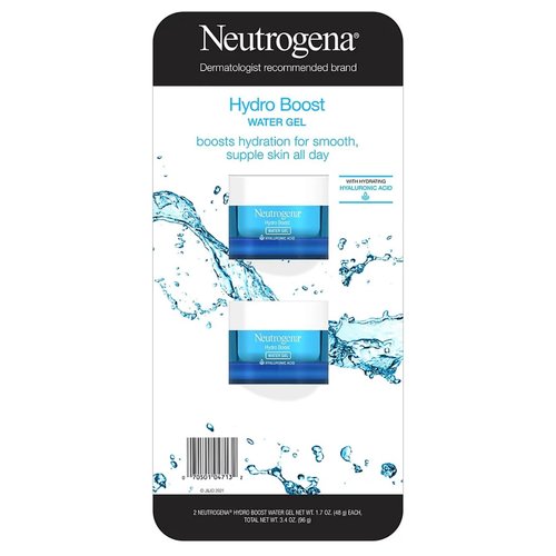 Neutrogena Hydro Boost Hyaluronic Acid Hydrating Water Gel Daily Face Moisturizer for Dry Skin, Oil-Free, Non-Comedogenic Face Lotion, 1.7 fl. Oz 2 PACK