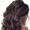 Aethland 6 Pieces Magic Hair Comb Elastic Beaded Hair Clips Women Stretchy Bride Double Slides Hairpins Combs for Women Ladies Girls DIY Hair Styling Accessories