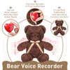 2 Pcs Bear Stuffed Animals with Voice Recorder Set, 60 Seconds Voice Sound Recorder Module 16 Inch Soft Plush Bear Cute Stuffed Bear with Zipper Sound Box Recordable Heart for Boys Girls (Light Brown)