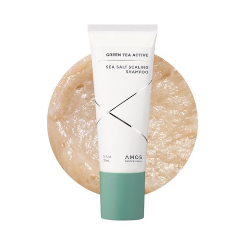 AMOS PROFESSIONAL Green Tea Active Sea Salt Scaling Shampoo l Scalp Scrub, Deep Cleansing for Itchy, Oily Scalp, Sulfate Free, 5.0 fl.oz