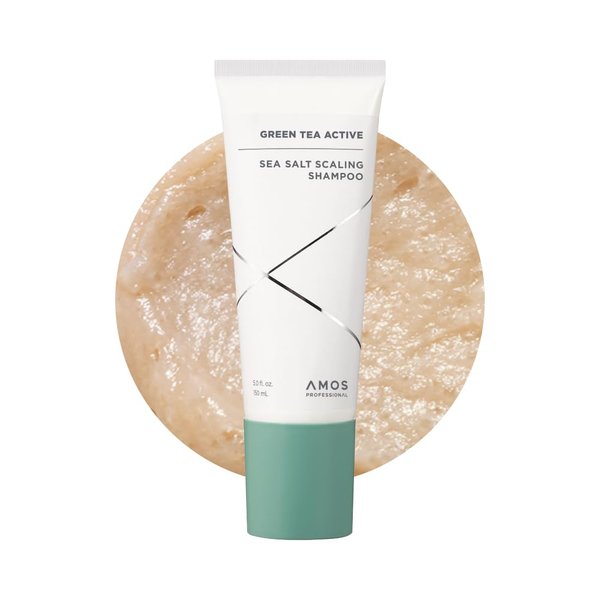 AMOS PROFESSIONAL Green Tea Active Sea Salt Scaling Shampoo l Scalp Scrub, Deep Cleansing for Itchy, Oily Scalp, Sulfate Free, 5.0 fl.oz