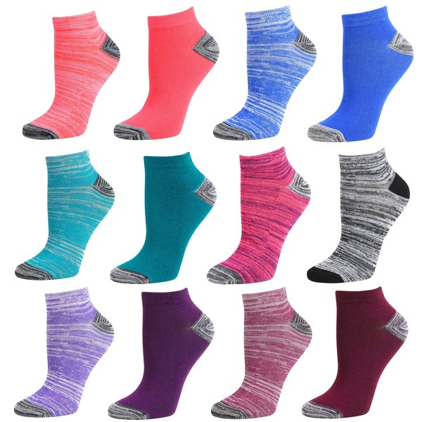 Debra Weitzner Womens Low-Cut Ankle Socks No-Show Colorful Pattern Fun Socks – 12 Pair