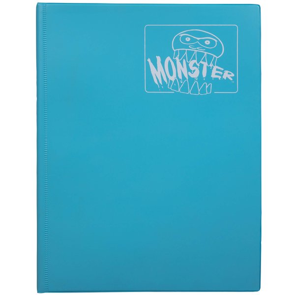 Monster Binder - 9 Pocket Trading Card Album - Matte Blue (Anti-Theft Pockets Hold 360+ Yugioh, Pokemon, Magic The Gathering Cards)
