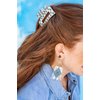 INK+ALLOY Beaded Hair Claw Clips, Game Day Claw Clips in School Colors, Handmade Hair Clips for College Students, Sports Fans, Teachers, Alumni, Team Gifts, 3.5-Inches (Light Blue & White Checkered)