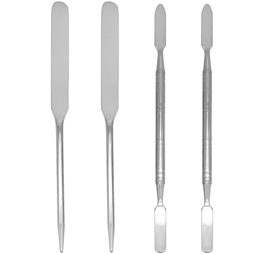 Foundation Spatula Stainless Steel Makeup Mixing Tool Cosmetic Metal Mixer Tool for Professional Color Nail Art Lab Pigment Blending Stick Silver