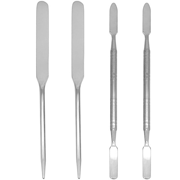 Foundation Spatula Stainless Steel Makeup Mixing Tool Cosmetic Metal Mixer Tool for Professional Color Nail Art Lab Pigment Blending Stick Silver