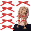 Bow Hair Clips for Women Girls, Beautiful Red Bow Hair Clips Ribbon Satin Ribbon Hair Accessories for Girls Alligator Clips Cute Bowknot Hair Barrettes for Kids