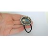 Generic Oval turquoise blue stone metal native hair tie ponytail holder scrunchie