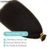 Lacerhair Kinky Straight Itip Human Hair Extensions Pre Bonded Coarse Yaki Virgin Natural Black Microlinks I Tip Hair Extensions Real Human Hair for Black People Cold Fusion 12 Inch 100 Strands 80g