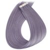 Sunny Hair Purple Tape in Hair Extensions 10Pcs Tape in Hair Extensions Human Hair Purple Hair Extensions Real Human Hair Straight Hair for Cosplay 24Inch